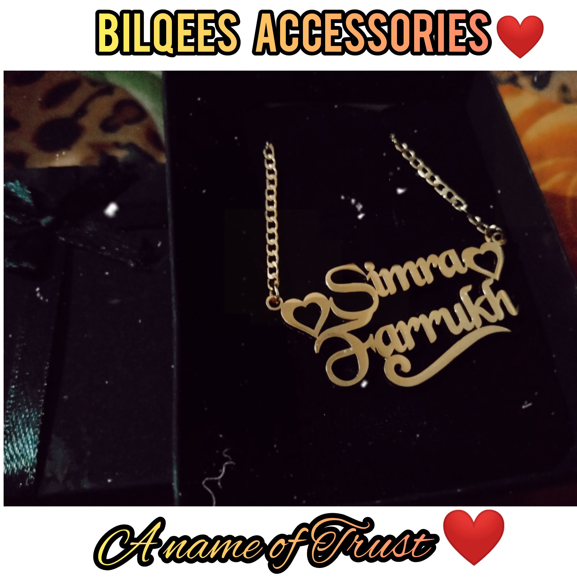 24 Karot Gold Platted Name Pendants by Mahnoor Mughal