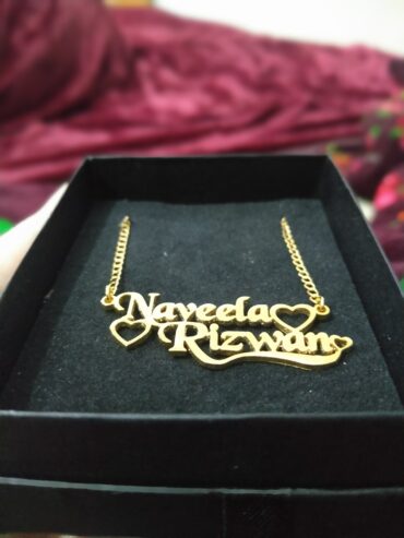 24 Karot Gold Platted Name Pendants by Mahnoor Mughal