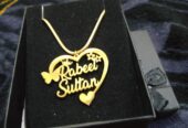 24 Karot Gold Platted Name Pendants by Mahnoor Mughal