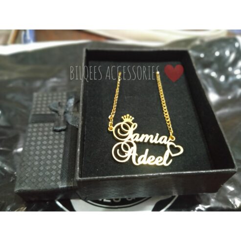 24 Karot Gold Platted Name Pendants by Mahnoor Mughal