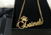 24 Karot Gold Platted Name Pendants by Mahnoor Mughal