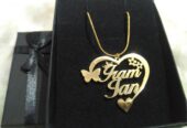 24 Karot Gold Platted Name Pendants by Mahnoor Mughal