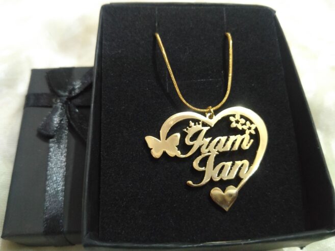 24 Karot Gold Platted Name Pendants by Mahnoor Mughal