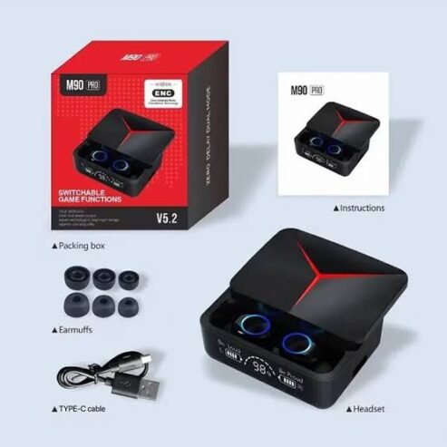 M90 Pro Earbuds ( Free Delivery ) – M90 Wireless Bluetooth 5.3 Headset by Shahzaib King