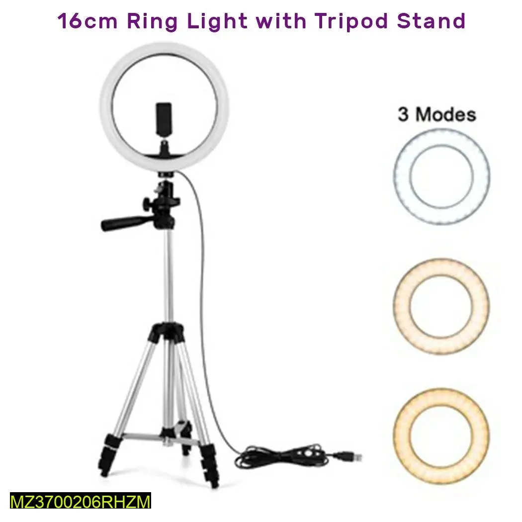 16 cm selfie ring light with 7 feet tripod stand by Muhammad Arbab