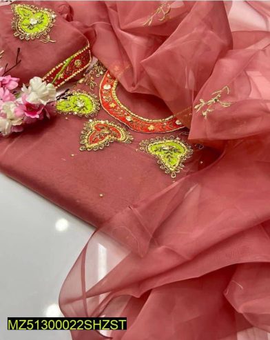 Women’s unstitch suits organza by Naseem Malik