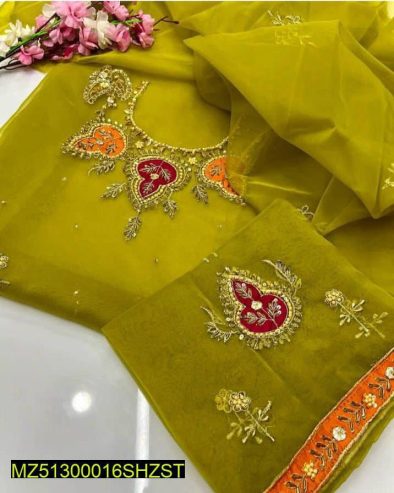 Women’s unstitch suits organza by Naseem Malik