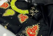 Women’s unstitch suits organza by Naseem Malik