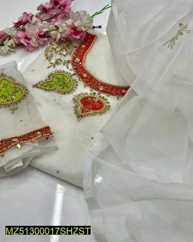 Women’s unstitch suits organza by Naseem Malik
