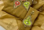 Women’s unstitch suits organza by Naseem Malik