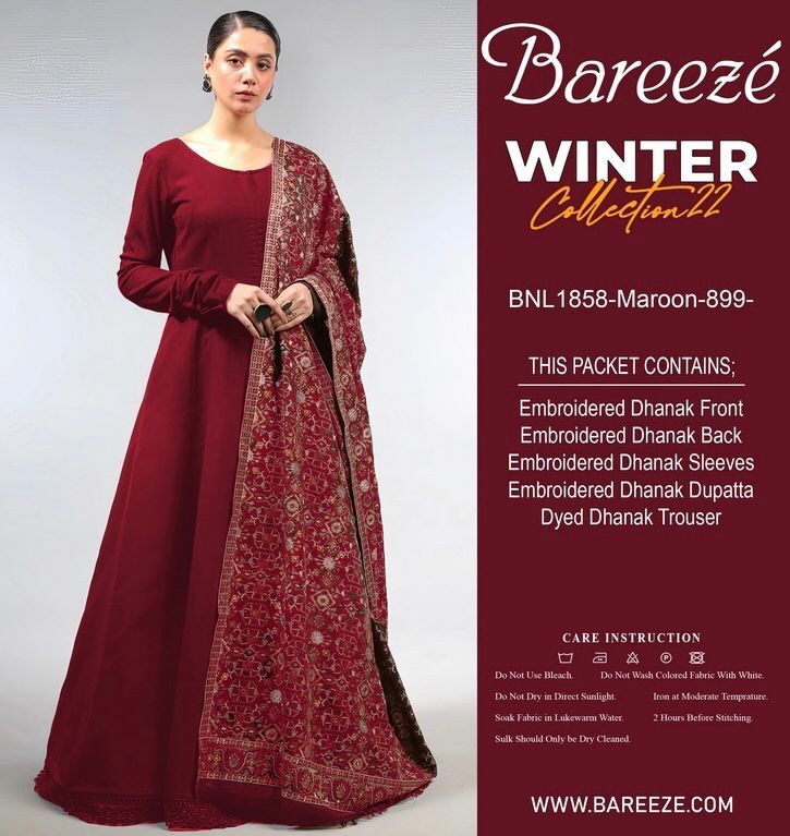 *Brand: Bareeze 898* *Category:* 3 piece *Fabric:* Best Quality A+ Dha by Mohammad Kamran