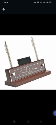 Front desk name plate with card holder and pen holder by Sadaat Accessories