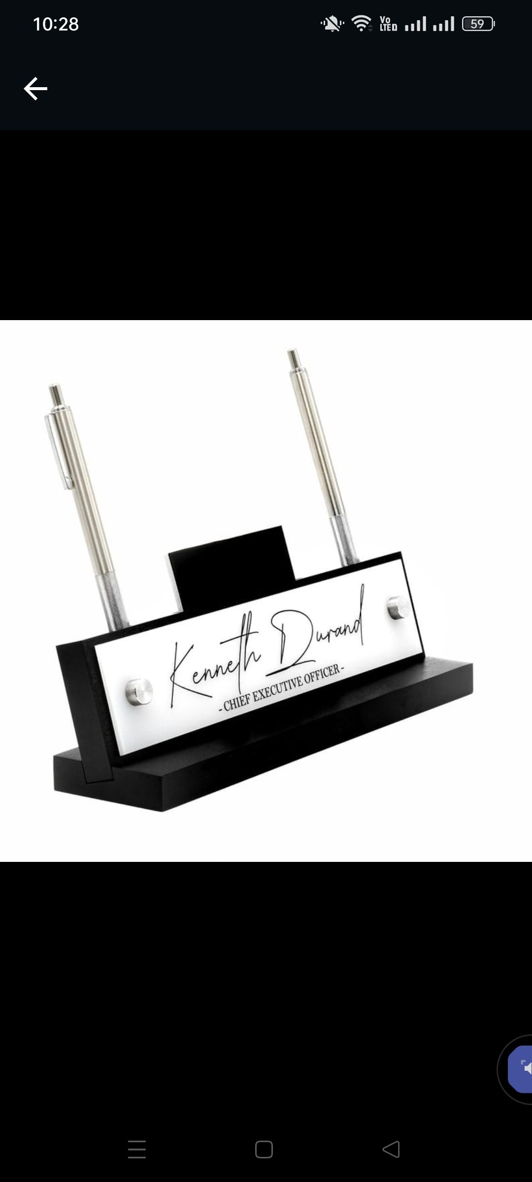 Front desk name plate with card holder and pen holder by Sadaat Accessories