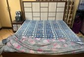 Wooden bed with mattress 3door cuburt 2side table by Hamdani Vlogs