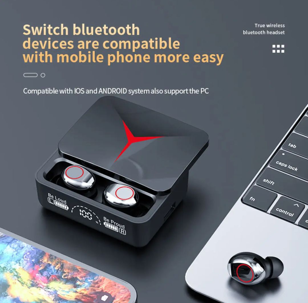 Original M90 TWS Wireless Earbuds Touch Control 5.3 Headset Water prof by Dawood Tanveer