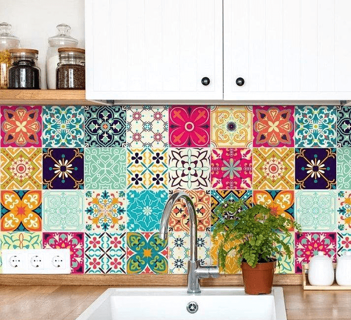 Self Adhesive Tile Stickers For Home Decor pack of 24 by TAHA ANSARI