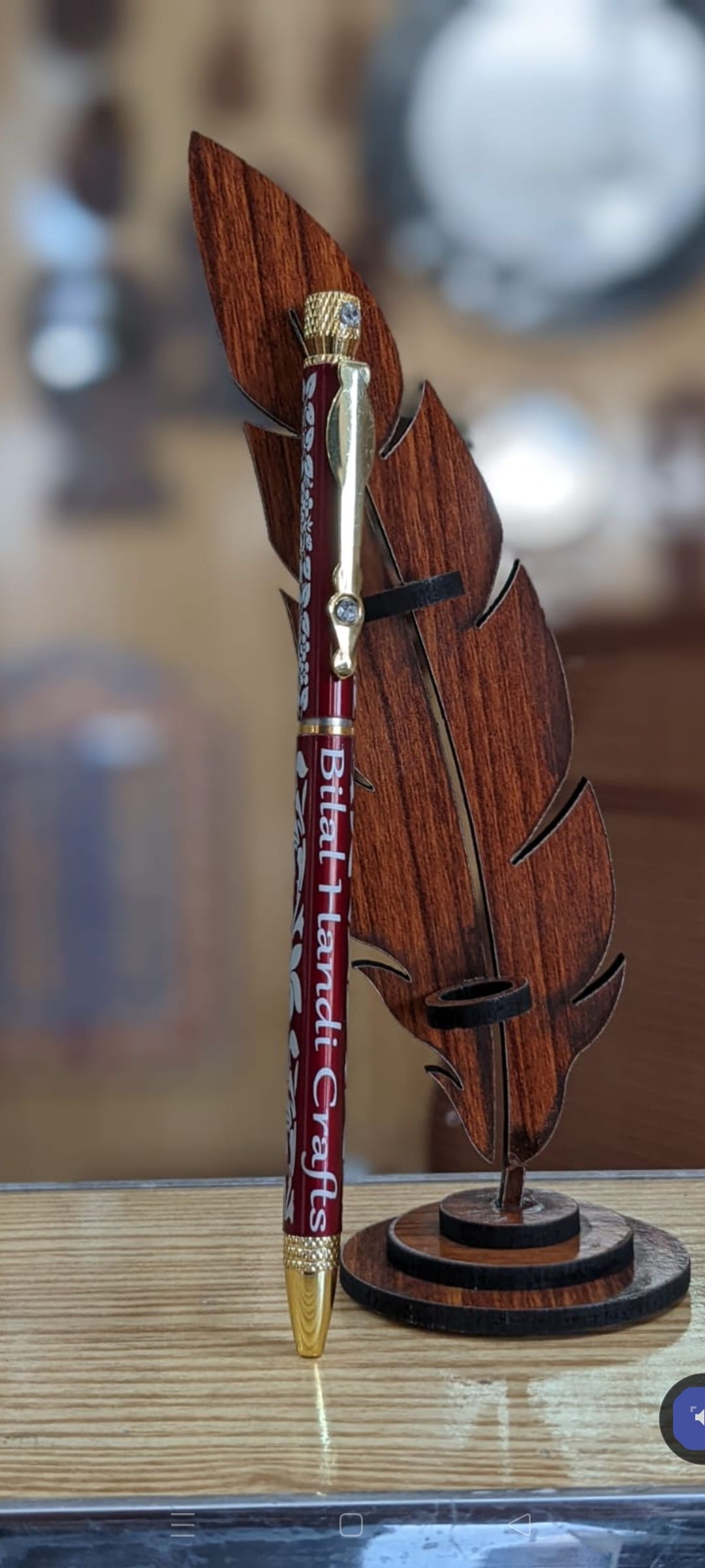 Wooden Pen and Bol Point Stand by Sadaat Accessories