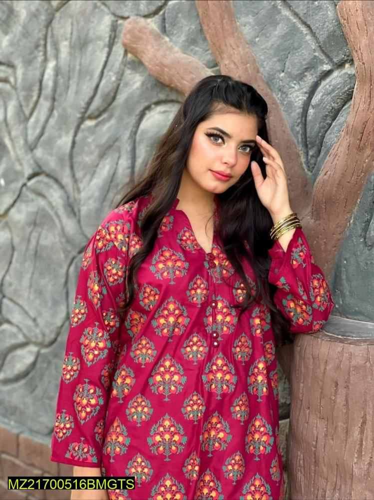 2 pcs women’s stitched linen printed suit by Alishan Saifullah