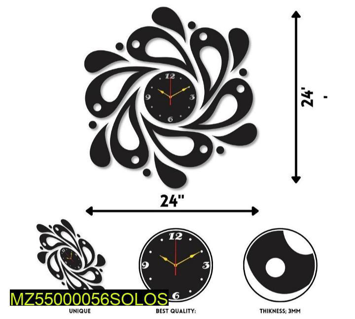 Beautiful drops design MDF Wall Clock by Muzammil Tahir