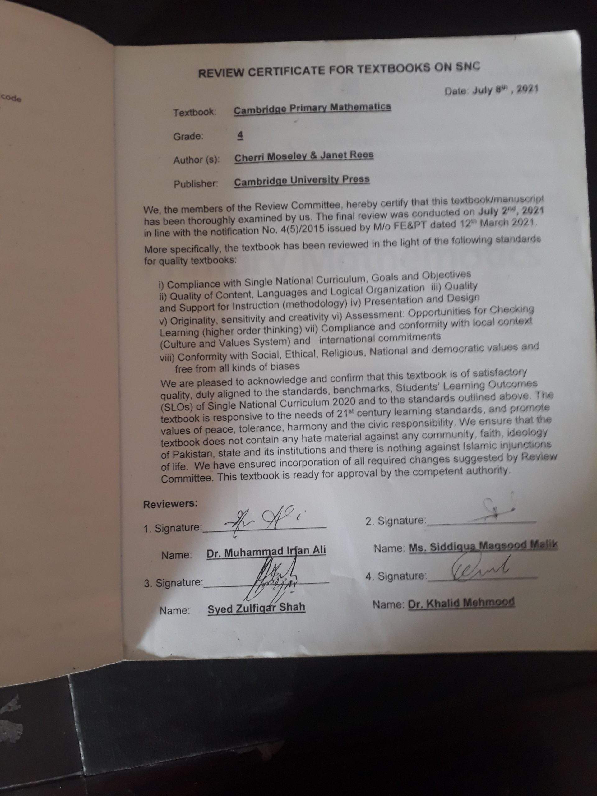 Cambridge Primary Mathematics by Umar Arshad