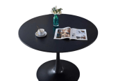 Singal Leg With Round Base Black Wood Coffee Tables, Side Table, For L by Ahad Jain