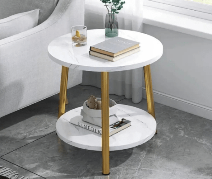 Water Proof Double Layers Marble Corner Table by Ahad Jain