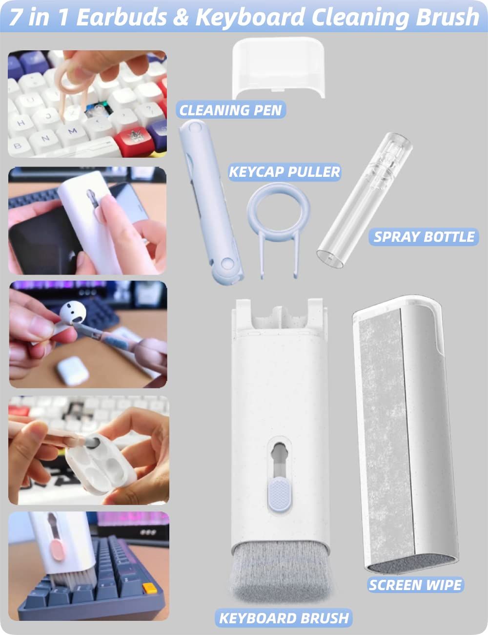 7-in-1 Computer Keyboard Cleaning Brush Toolkit by Muhammad Usman Shaikh