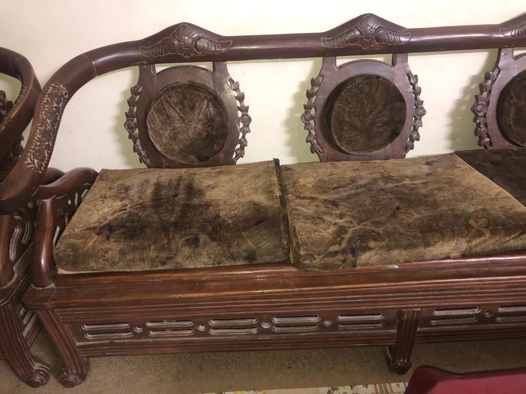 Wood Sofa Set 5 Seater by Shahzeb Yaqoob