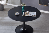 Singal Leg With Round Base Black Wood Coffee Tables, Side Table, For L by Ahad Jain