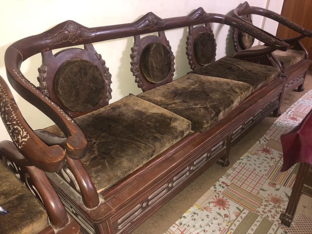 Wood Sofa Set 5 Seater by Shahzeb Yaqoob