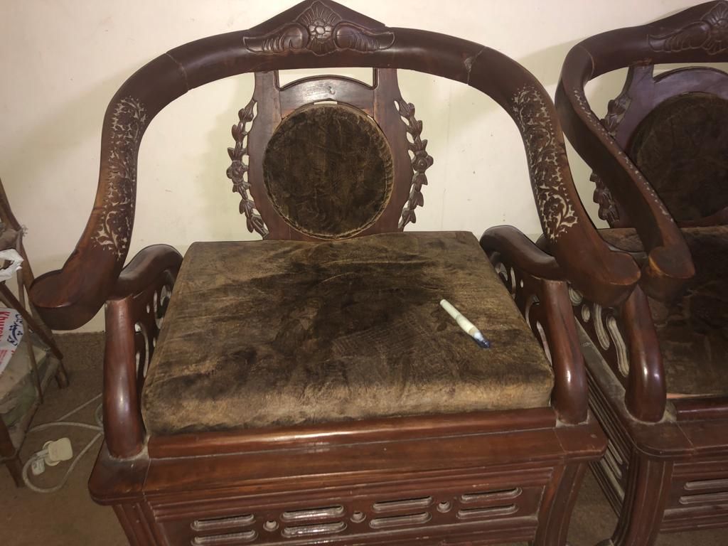 Wood Sofa Set 5 Seater by Shahzeb Yaqoob