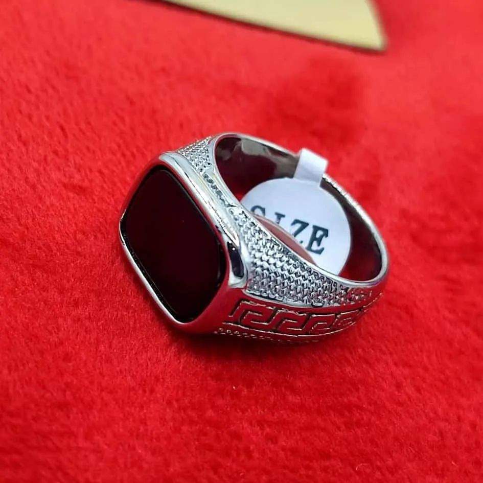 GRAPHIC GENTS RING REAL STONE by Ayesha Saleem