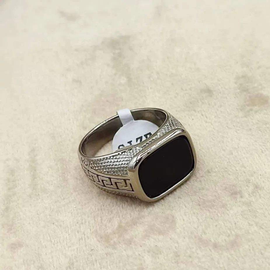 GRAPHIC GENTS RING REAL STONE by Ayesha Saleem