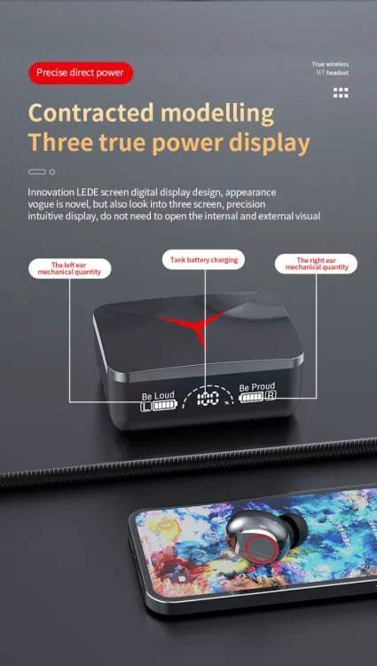 Original M90 TWS Wireless Earbuds Touch Control by Mubasher Hu Yawr