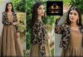 Heavy embroidered koti with maxi by Wajeeha Shaukat