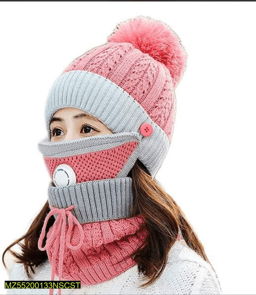 Beanie wool cap, Neck warmer and Mask with free home delivery 😇 by Muhammad Afaq