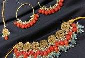 Orange and frozi golden set by Zarwish Javid