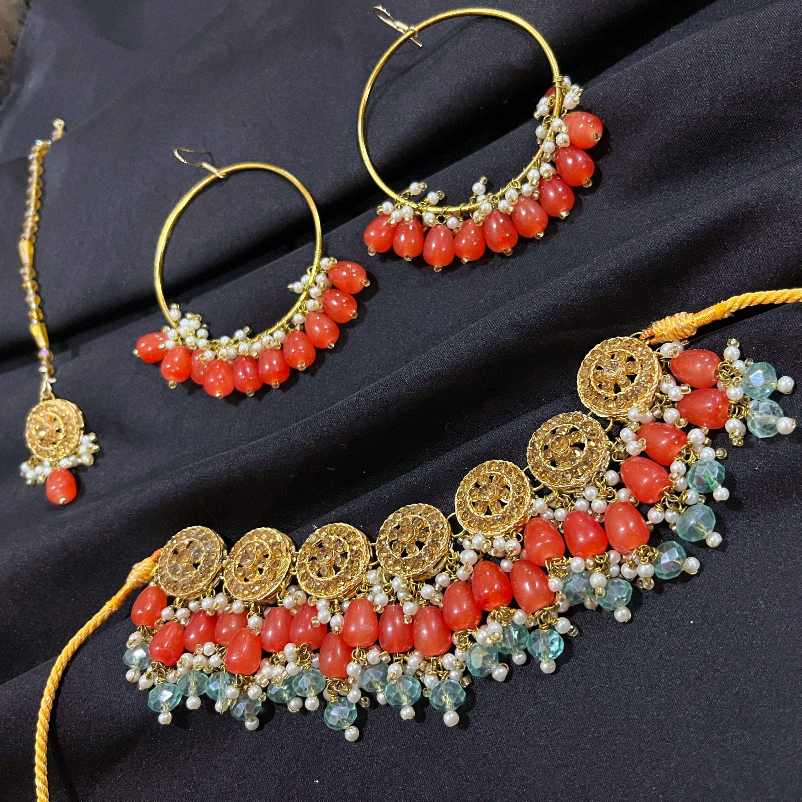 Orange and frozi golden set by Zarwish Javid