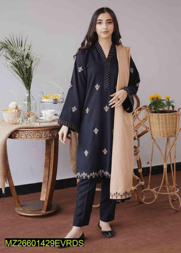  3 Pcs Women Unstitched Dhanak Embroidered Suit … Free home delivery by Muhammad Maqbool