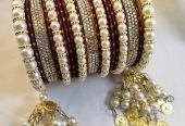 *White Pearls Bangles Set* by muskan khan