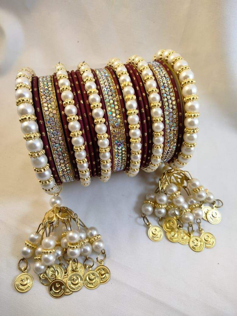 *White Pearls Bangles Set* by muskan khan