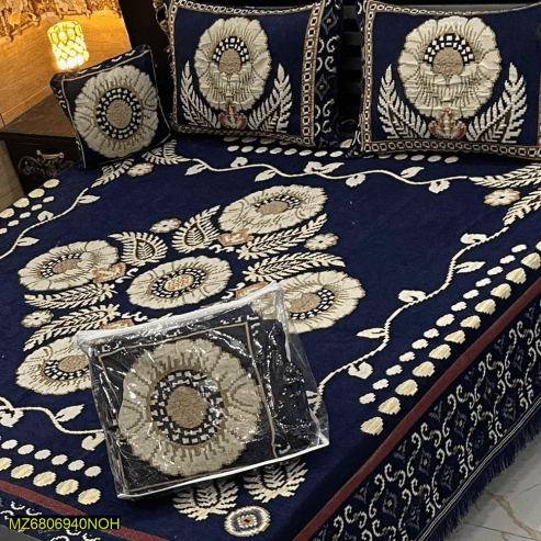 4 Pcs Velvet Jacquard Double Bedsheet … Free home delivery by Muhammad Maqbool