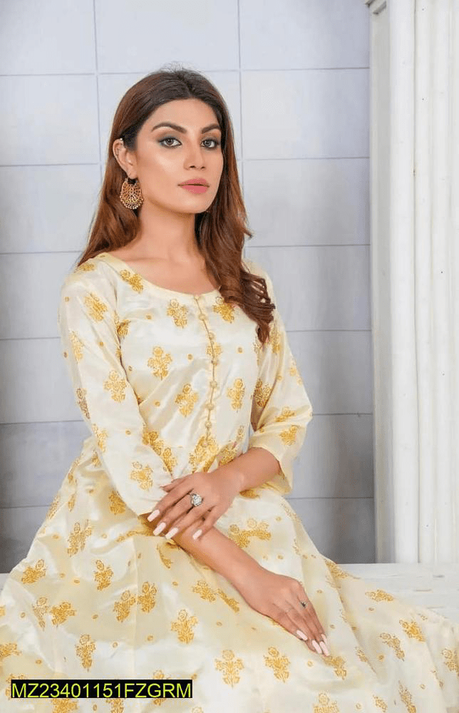 2 PCs Woman Stitched Silk Maxi by Hanan Shafique