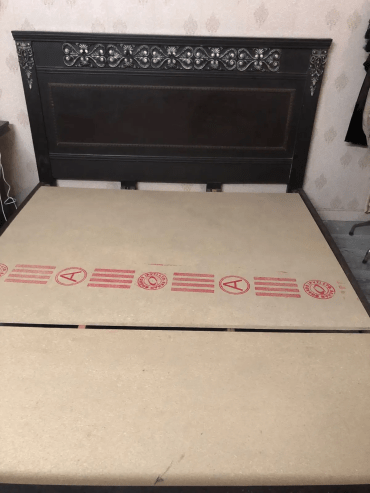 King size bed with mattress and bed shit pillows for sale by nadia khan