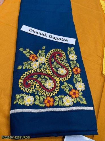  3 Pcs Women Unstitched Dhanak Embroidered Suit … Free home delivery by Muhammad Maqbool