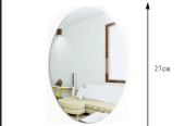 Oval shaped wall mirror sticker,silver by M. Bilal