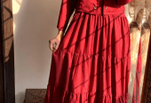 2 Pc Stitched Linen Plain Maxi by Rana Mazhar