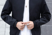 1pc Men’s stitched bomber quilted fleece plain jacket by Sohail Lakhair