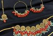 Orange and frozi golden set by Zarwish Javid