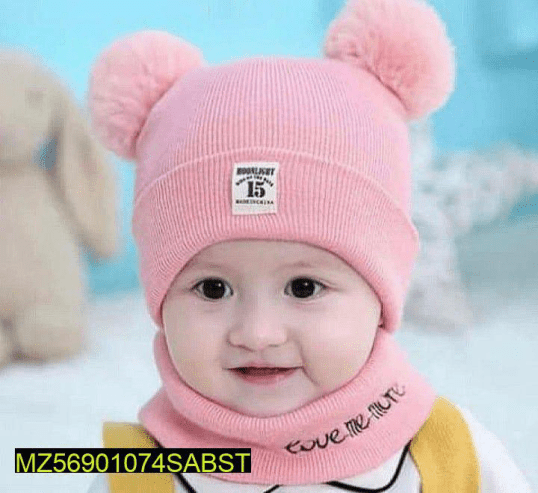 Kid’s Wool Plain Cap With Neck Warmer … Free home delivery by Muhammad Maqbool